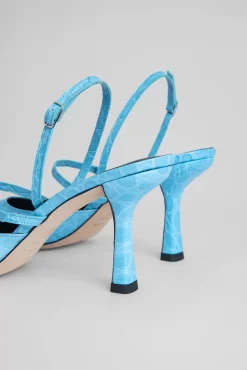 Tiffany Lagoon Circular Croco Embossed Leather