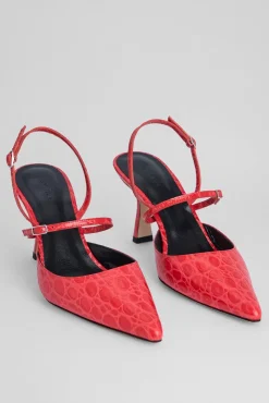 Tiffany Pomodoro Circular Croco Embossed Leather
