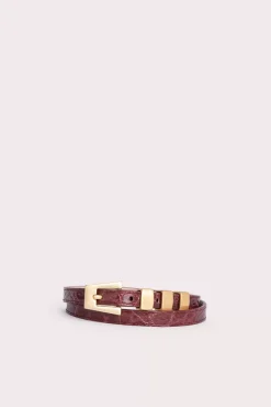 Vic Wine Circular Croco Embossed Leather