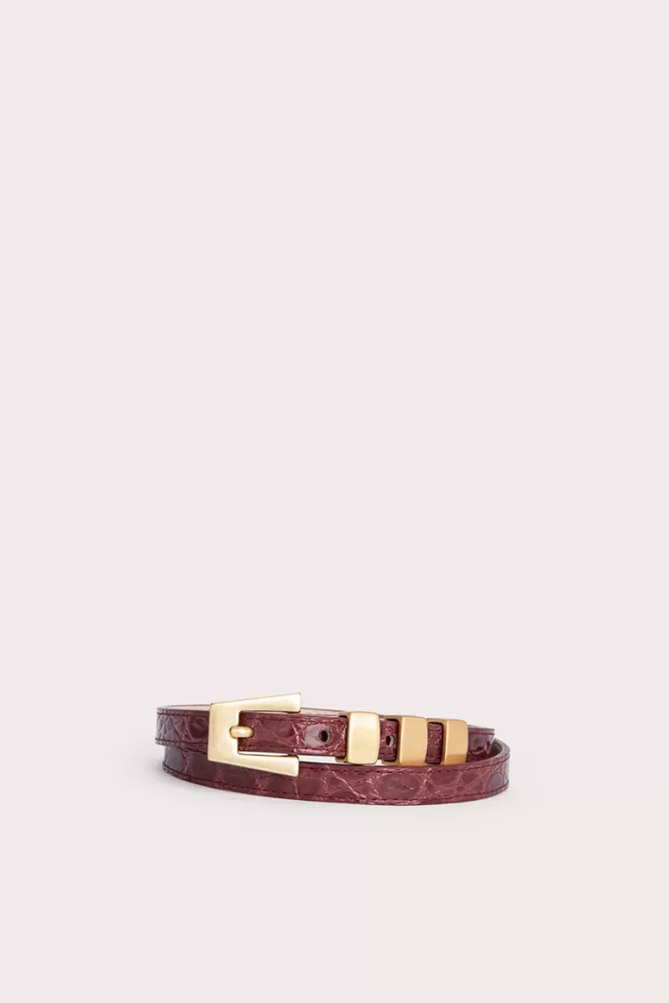 Vic Wine Circular Croco Embossed Leather