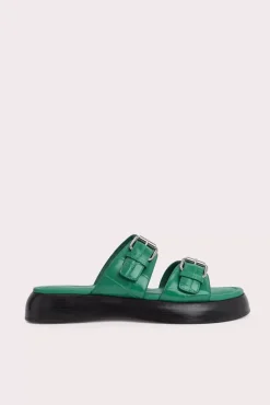 Wyatt Clover Green Maxi Croco And Nappa Leather