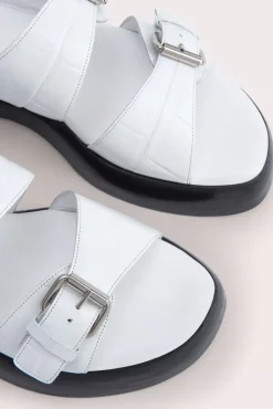 Wyatt White Maxi Croco And Nappa Leather