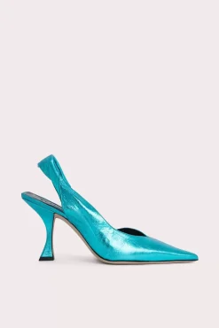 Yasha Aquamarine Metallic Leather