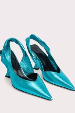 Yasha Aquamarine Metallic Leather