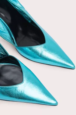 Yasha Aquamarine Metallic Leather