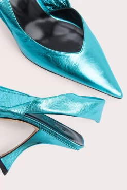 Yasha Aquamarine Metallic Leather