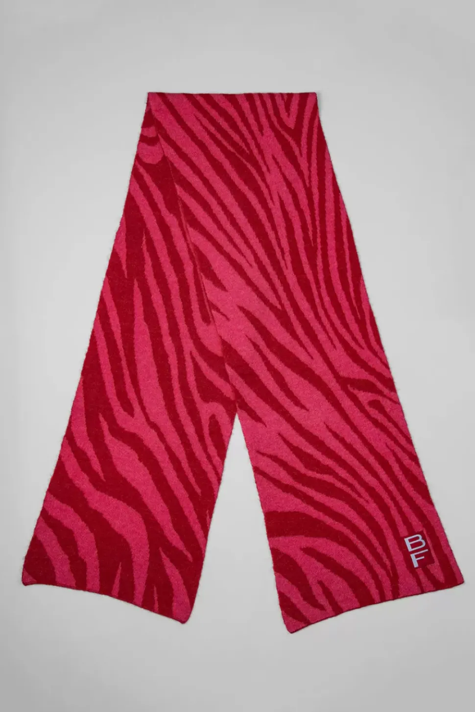 Zebra Scarf Red Hot Pink Alpaca