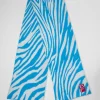 Zebra Scarf Sky Blue Alpaca